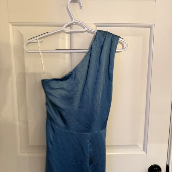 Elliatt Cassini Satin One Shoulder Blue Dress 45181 - Picture 9 of 13